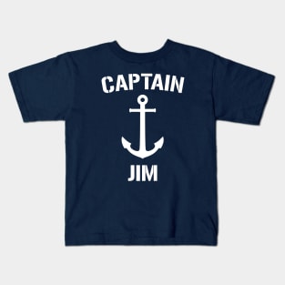 Nautical Captain Jim Personalized Boat Anchor Kids T-Shirt